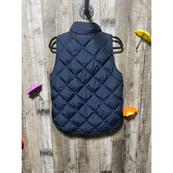 J Crew Puffer Vest Women's S Blue Quilted Down-Filled Sleeveless Full Zip Casual - Picture 2 of 5
